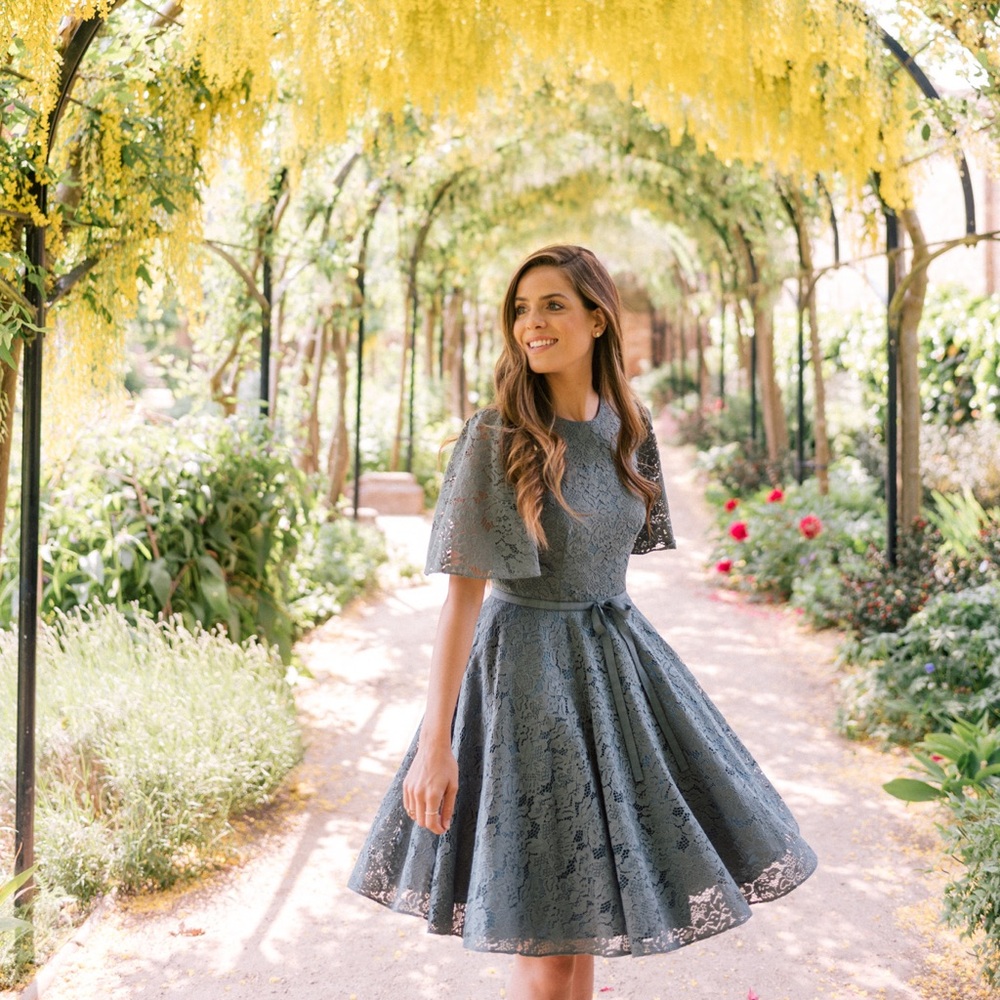 Gal Meets Glam Harper Lace Fit and Flare Dress